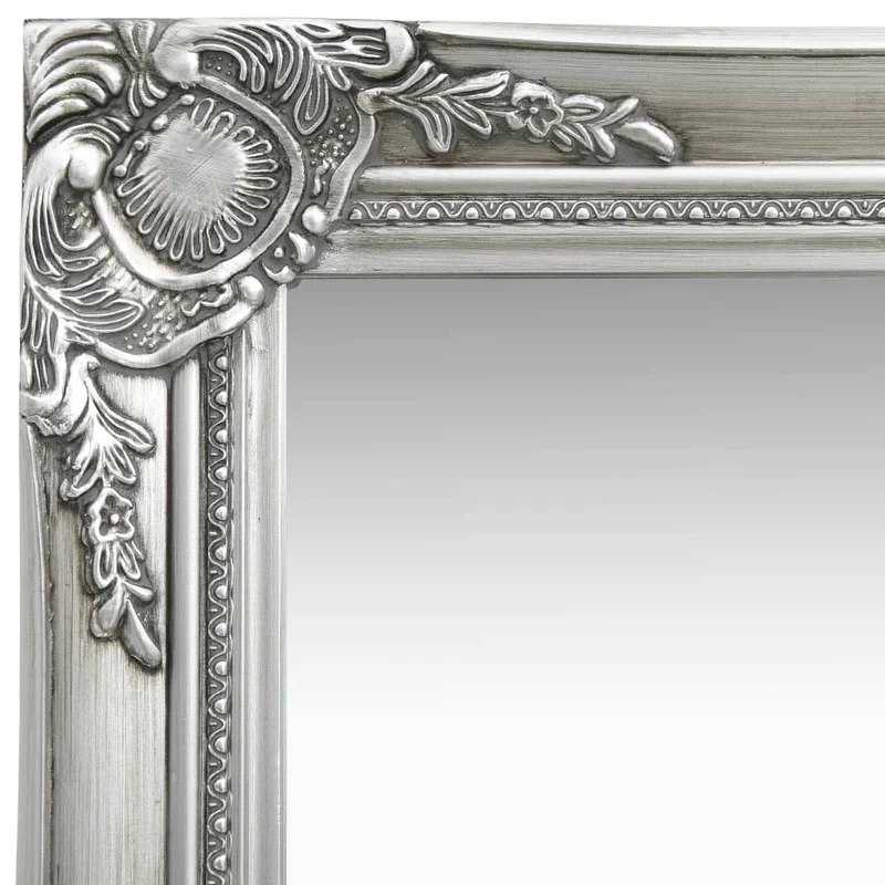 Miroir mural rectangulaire style baroque 50x40 cm Argenté DEC022852