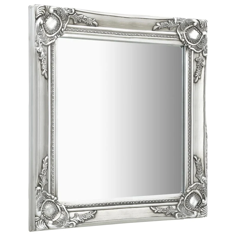 Miroir mural rectangulaire style baroque 50x60 cm Argenté DEC022860