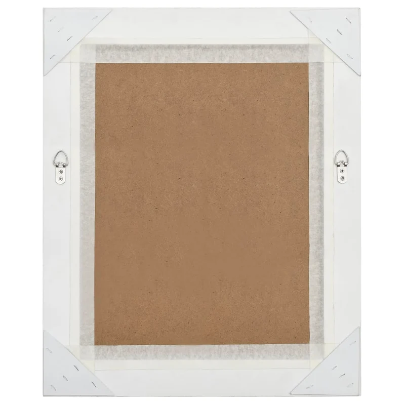 Miroir mural rectangulaire style baroque 50x60 cm Argenté DEC022860