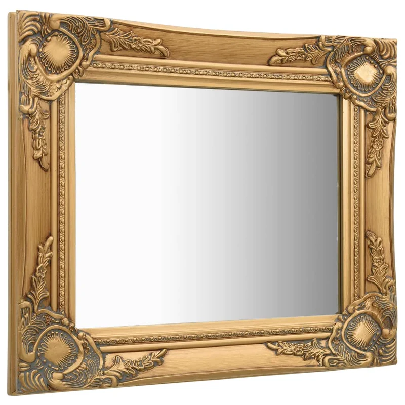 Miroir mural rectangulaire style baroque 50x40 cm Doré DEC022851