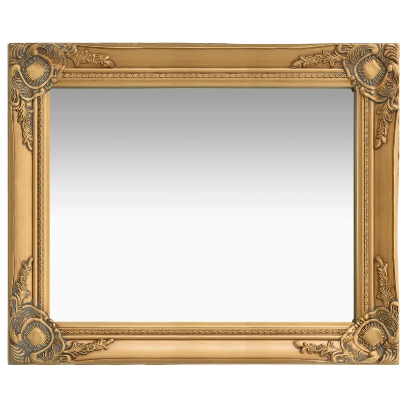 Miroir mural rectangulaire style baroque 50x60 cm Doré DEC022859