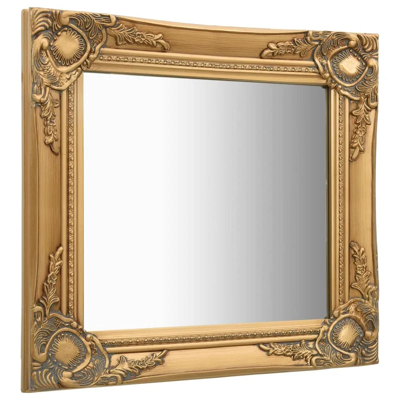 Miroir mural carré style baroque 50x50 cm Doré DEC022855