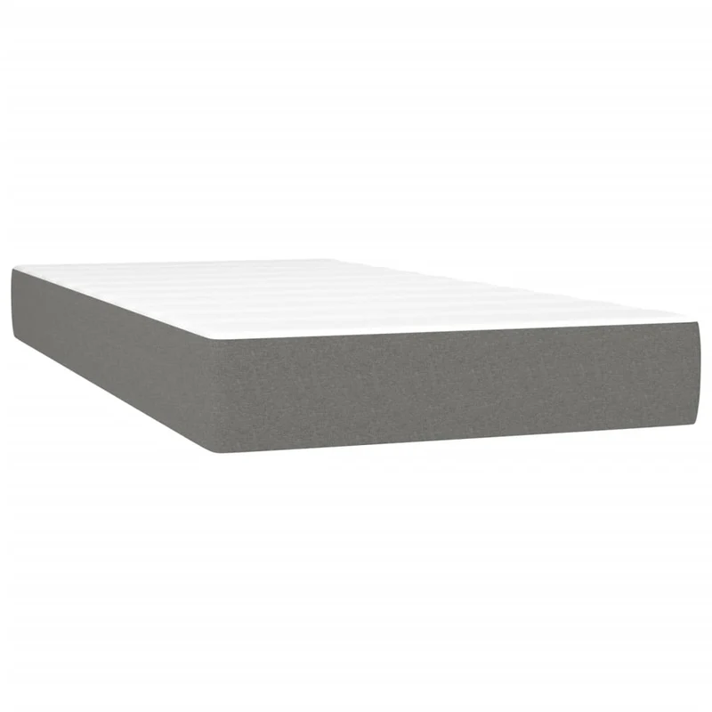 Cadre de lit LED avec sommier tête de lit matelas 100x200 cm tissu gris foncé TDL0208450