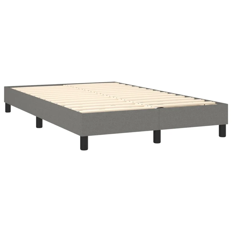 Cadre de lit LED avec sommier tête de lit matelas 120x200 cm tissu gris foncé TDL0208418