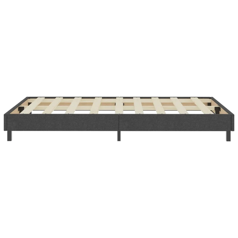 Sommier à lattes sur pieds cadre de lit avec matelas 120x200 cm tissu gris foncé TDL0208068