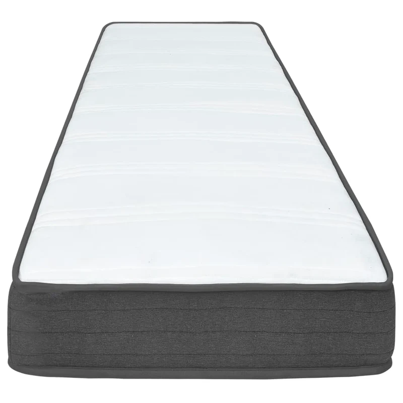Sommier à lattes sur pieds cadre de lit avec matelas 120x200 cm tissu gris foncé TDL0208068
