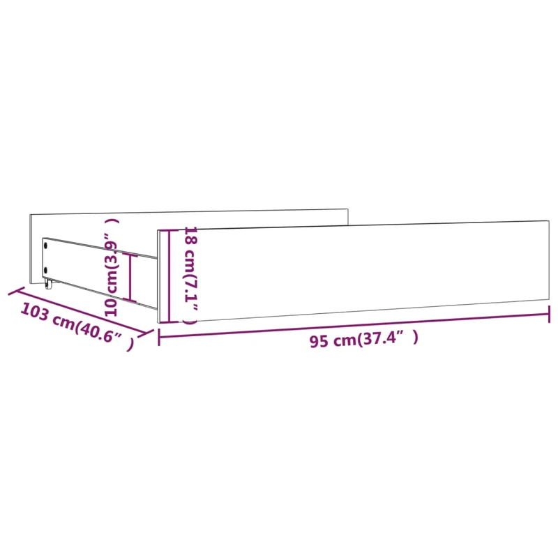 Tiroir de lit rangement avec roulettes lot de 2 bois de pin marron TDL0206822