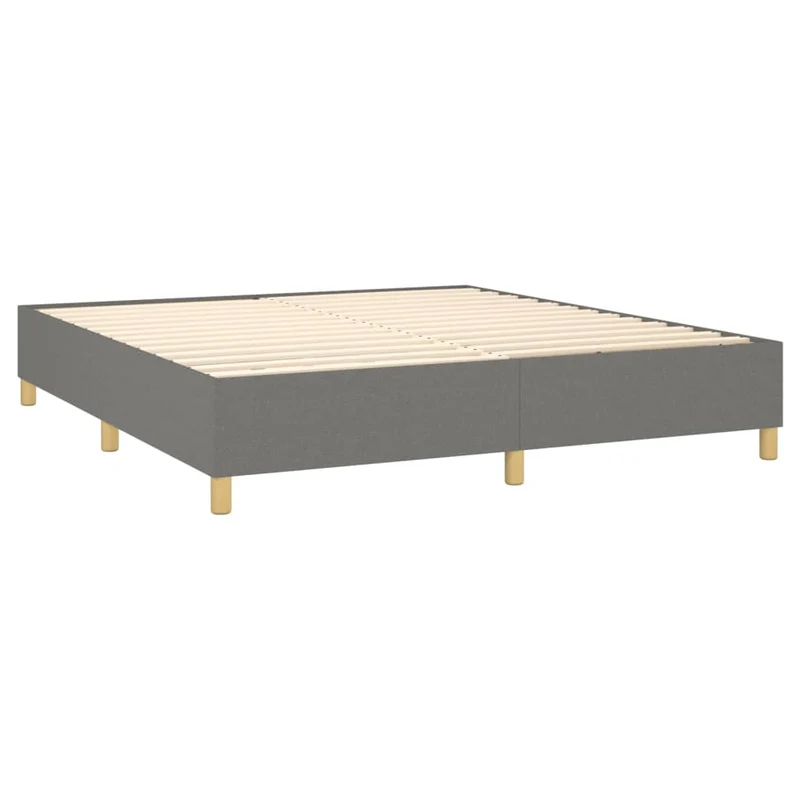Cadre de lit LED avec sommier tête de lit matelas 160x200 cm tissu gris foncé TDL0208338