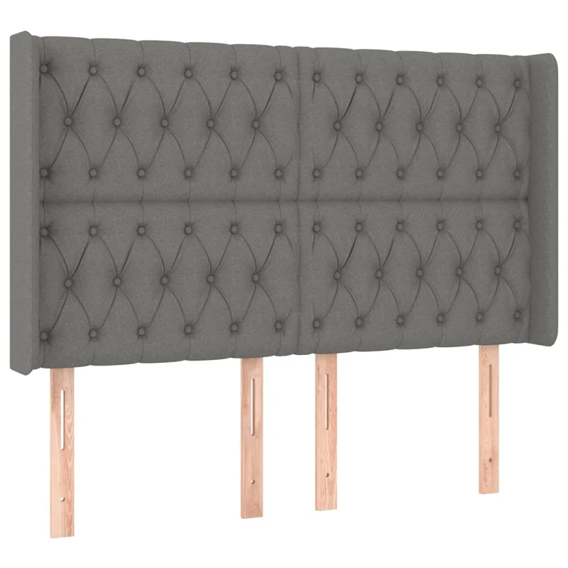 Cadre de lit LED avec sommier tête de lit matelas 160x200 cm tissu gris foncé TDL0208338