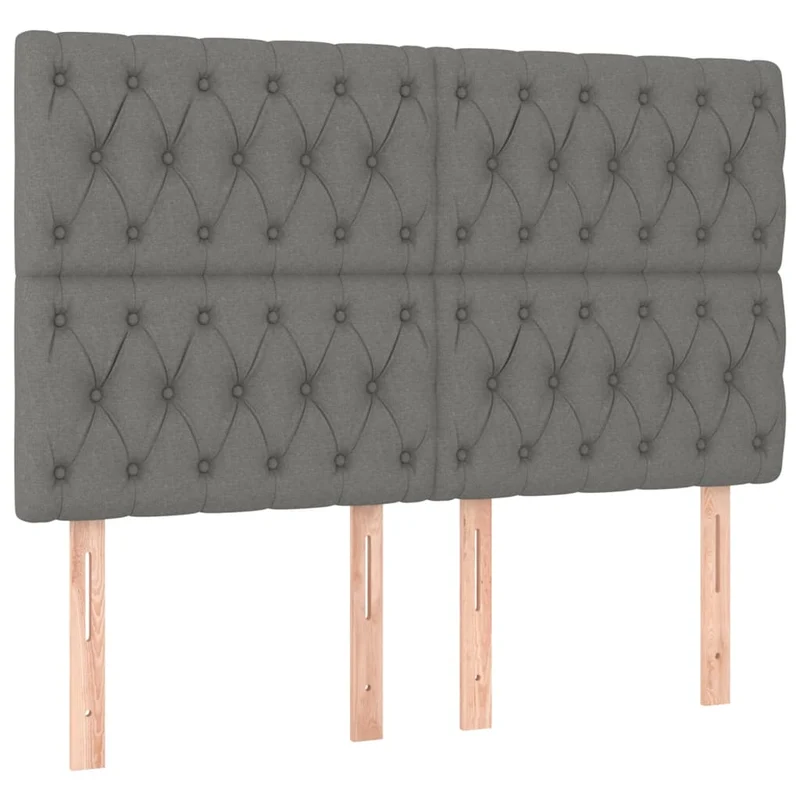Cadre de lit LED avec sommier tête de lit matelas 160x200 cm tissu gris foncé TDL0208339