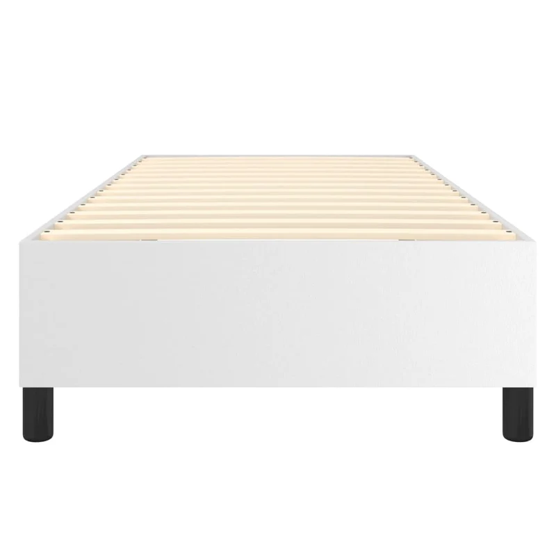 Sommier à lattes sur pieds cadre de lit 90x190 cm synthétique blanc TDL0207354