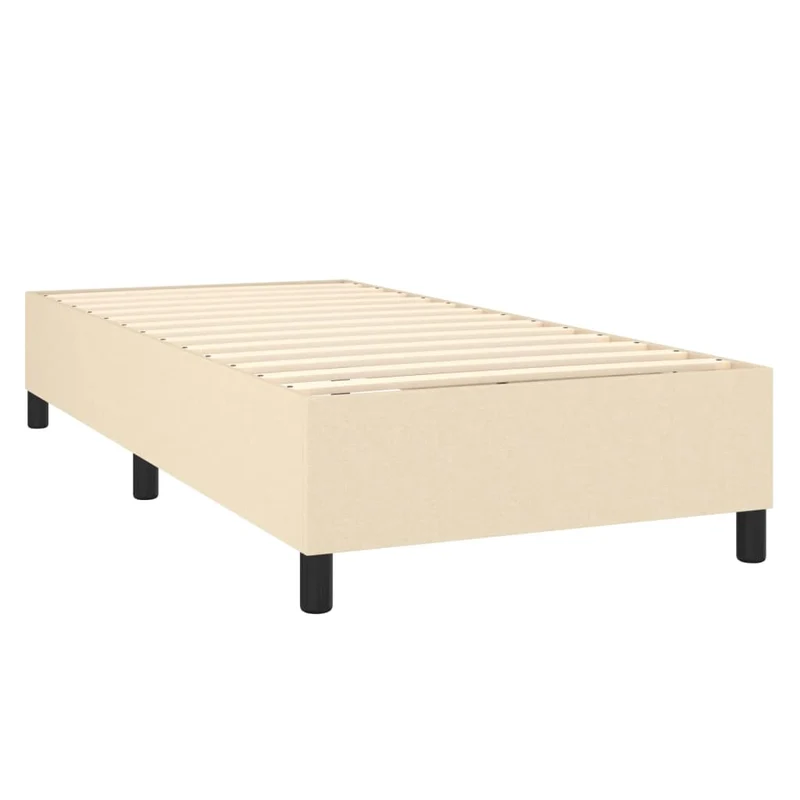 Sommier à lattes sur pieds cadre de lit 80x200 cm tissu crème TDL0207244