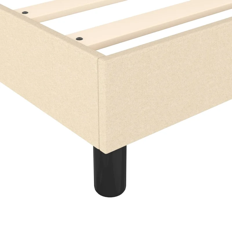 Sommier à lattes sur pieds cadre de lit 80x200 cm tissu crème TDL0207244