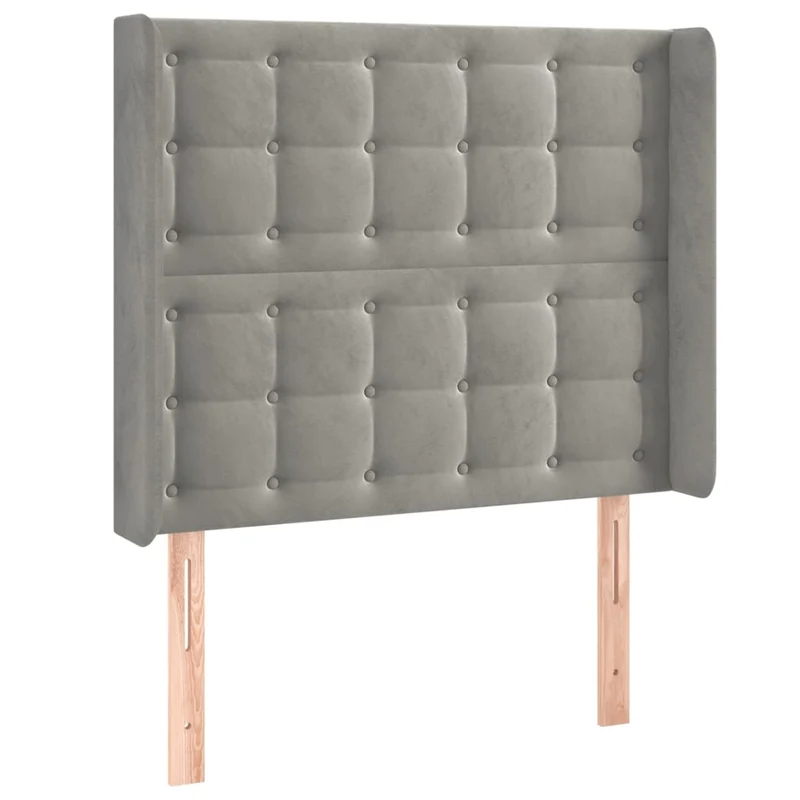 Cadre de lit LED avec sommier tête de lit matelas surmatelas 100x200 cm tissu velours gris clair TDL0207923