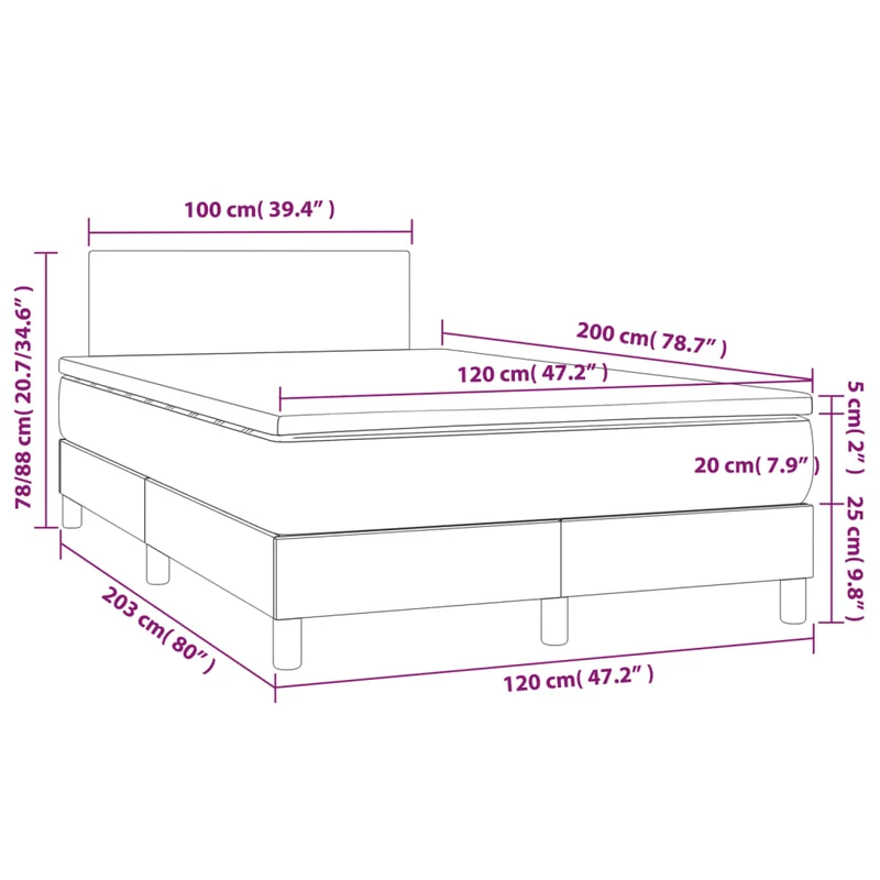 Cadre de lit LED avec sommier tête de lit matelas surmatelas 120x200 cm tissu gris clair TDL0207893