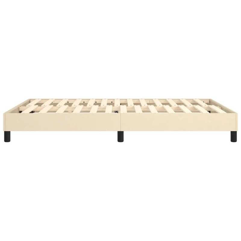 Sommier à lattes sur pieds cadre de lit 140x200 cm tissu crème TDL0207262