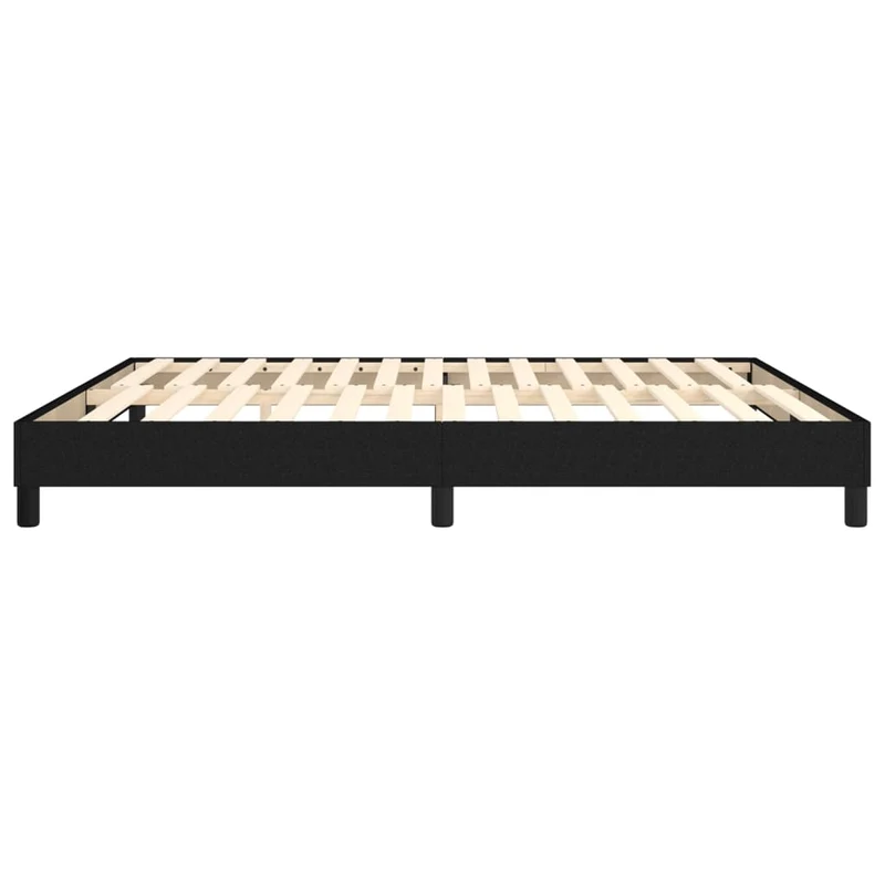 Sommier à lattes sur pieds cadre de lit 160x200 cm tissu noir TDL0207009