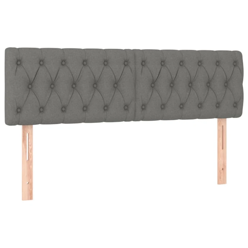 Cadre de lit LED avec sommier tête de lit matelas 160x200 cm tissu gris foncé TDL0208340
