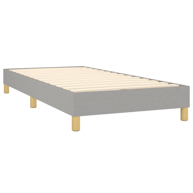 Cadre de lit LED avec sommier tête de lit matelas surmatelas 100x200 cm tissu gris clair TDL0207956