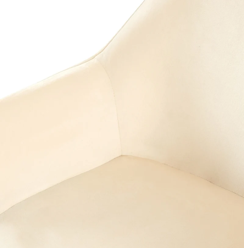 Lot de 2 chaises de salle à manger design moderne en velours crème et pieds métal noir 10_0001584