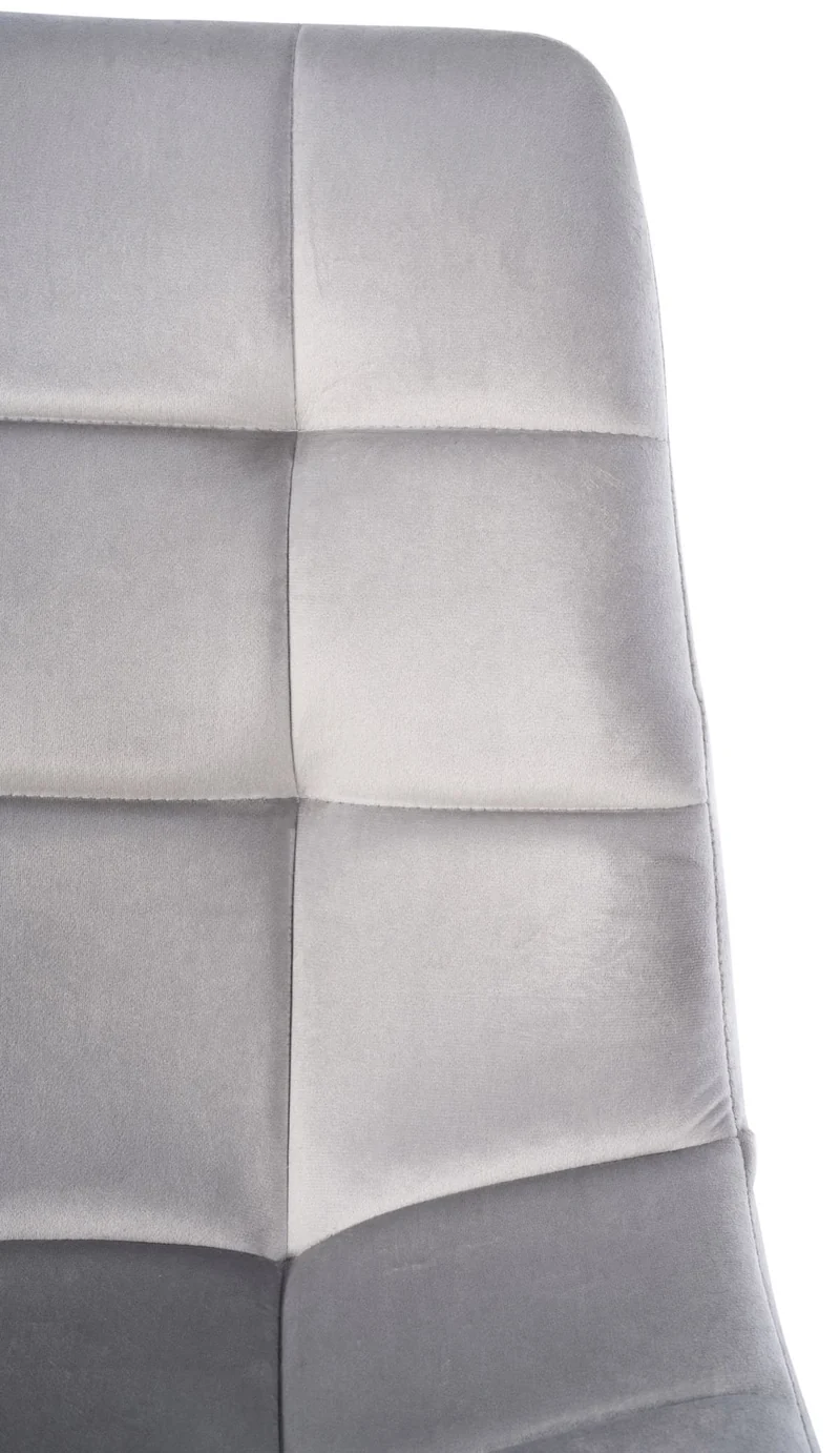 Lot de 4 chaises de salle à manger style moderne et confortable en tissu velours gris et métal noir 10_0001785