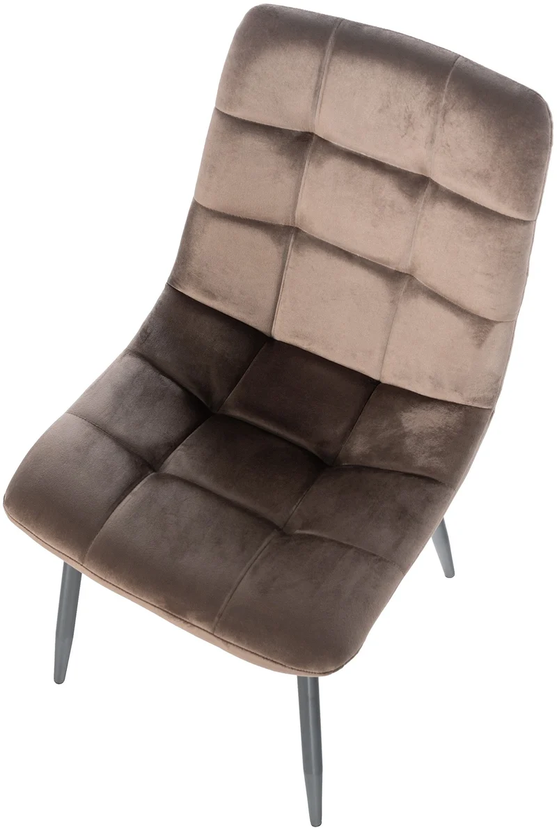 Lot de 4 chaises de salle à manger style moderne et confortable en tissu velours maron et métal noir 10_0001778