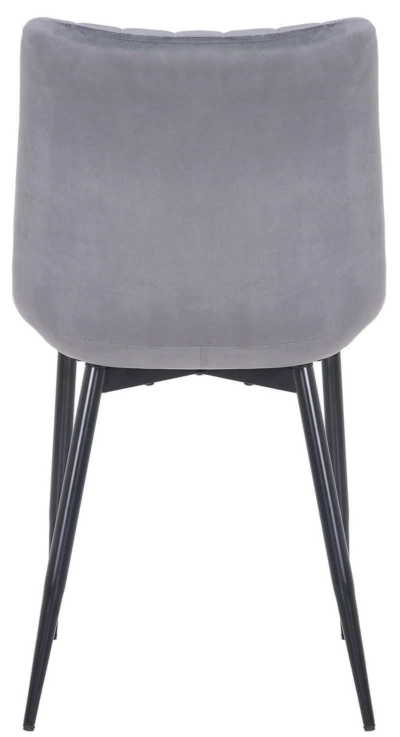 Lot de 2 chaises de salle à manger design moderne avec pieds en métal noir assise en velours gris 10_0001743