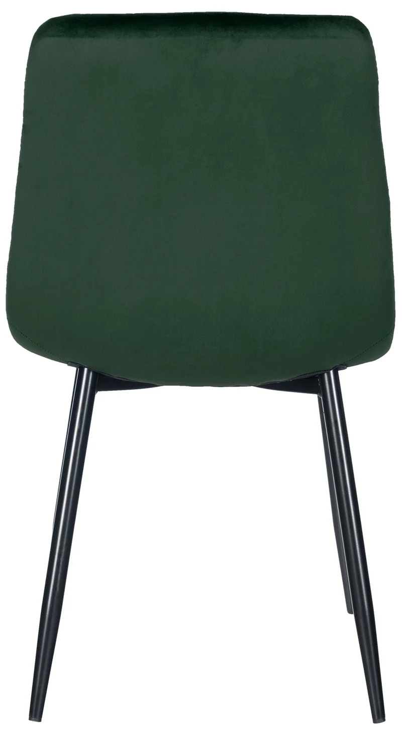 Lot de 4 chaises de salle à manger coutures décoratives carrées en tissu velours vert et pieds en métal noir 10_0001777