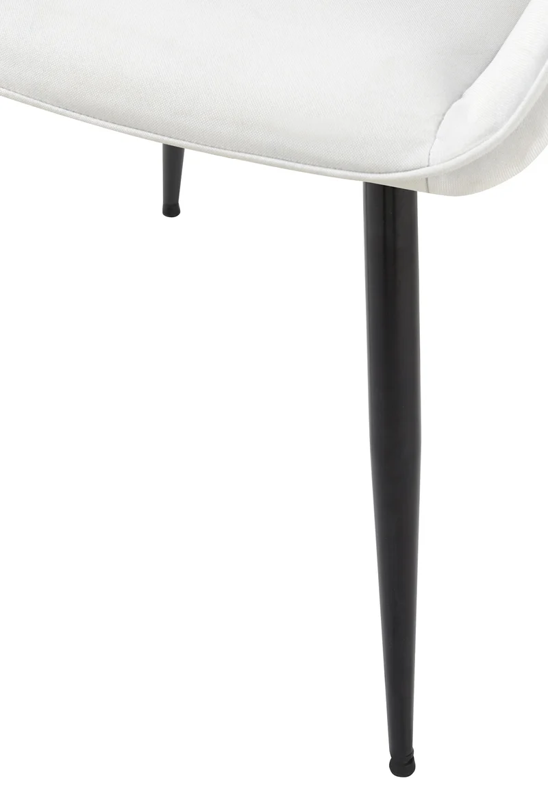 Set de 2 chaises de salle à manger avec accoudoirs design moderne et confortable en tissu crème et pieds en bois noir 10_0001585