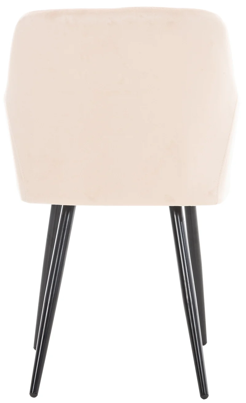 Lot de 2 chaises de salle à manger design retro coutures décoratives en losanges assise en tissu crème 10_0001559