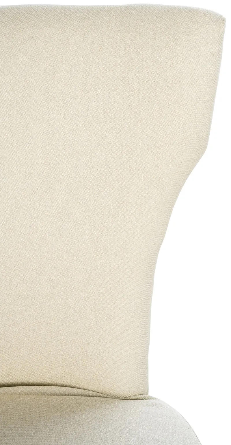 Lot de 2 chaises de salle à manger boutons décoratifs en tissu crème et pieds en bois marron foncé 10_0001589