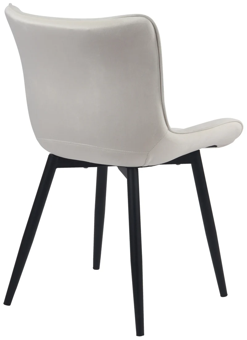 Lot de 2 chaises de salle à manger coutures décoratives assise en PVC crème 10_0001675