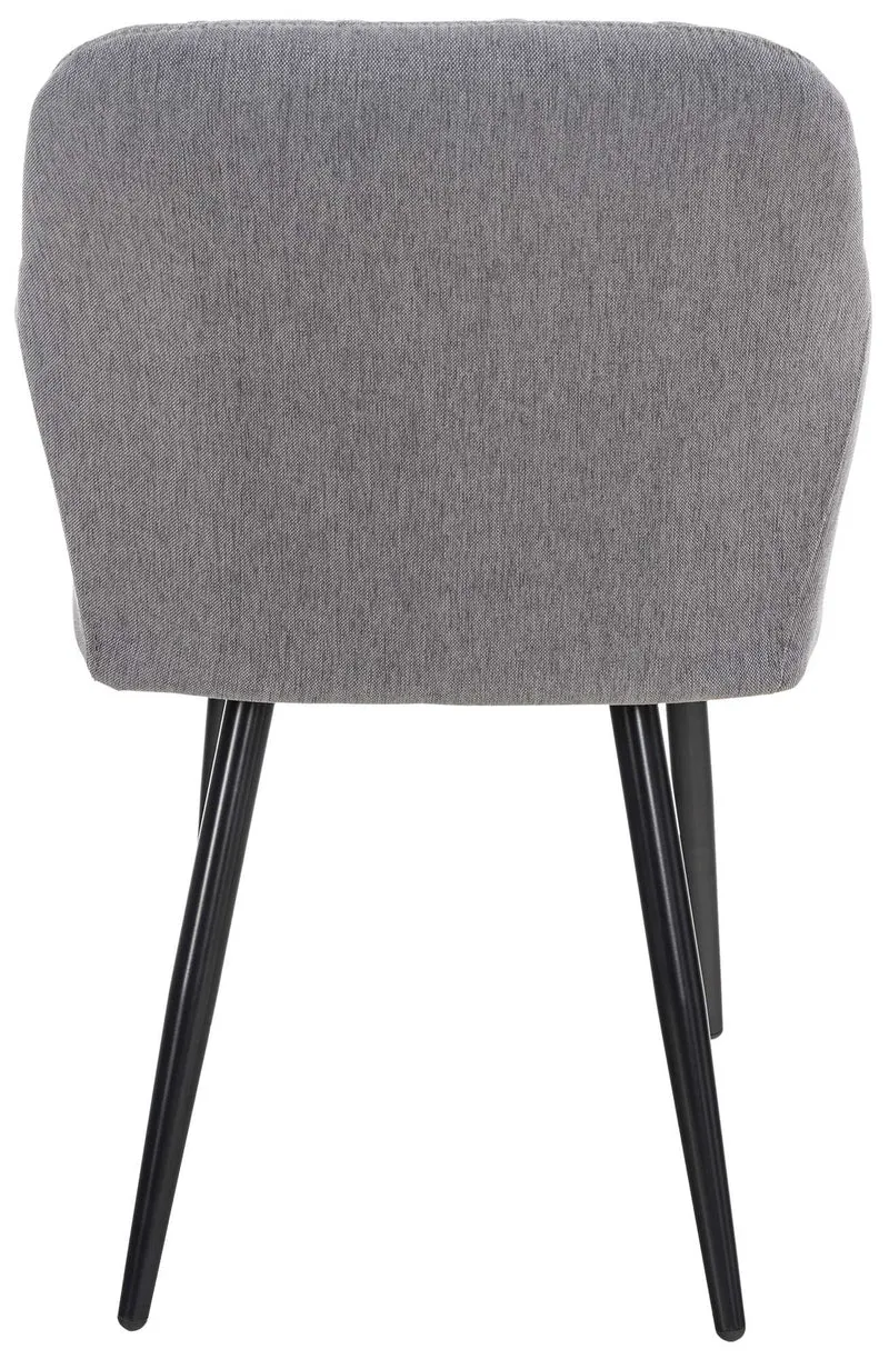Lot de 2 chaises de salle à manger design retro coutures décoratives en losanges assise en tissu gris 10_0001565