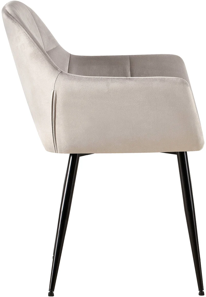 Lot de 2 chaises de salle à manger design retro coutures décoratives en carrées assise en velours gris clair 10_0001536