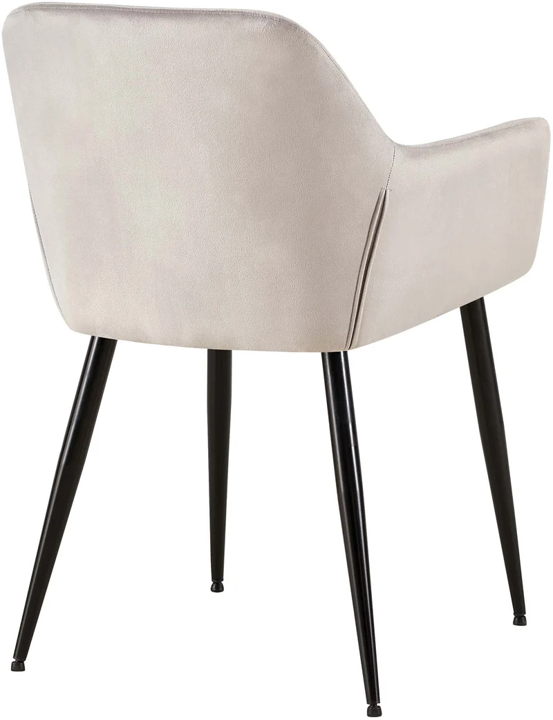 Lot de 2 chaises de salle à manger design retro coutures décoratives en carrées assise en velours gris clair 10_0001536