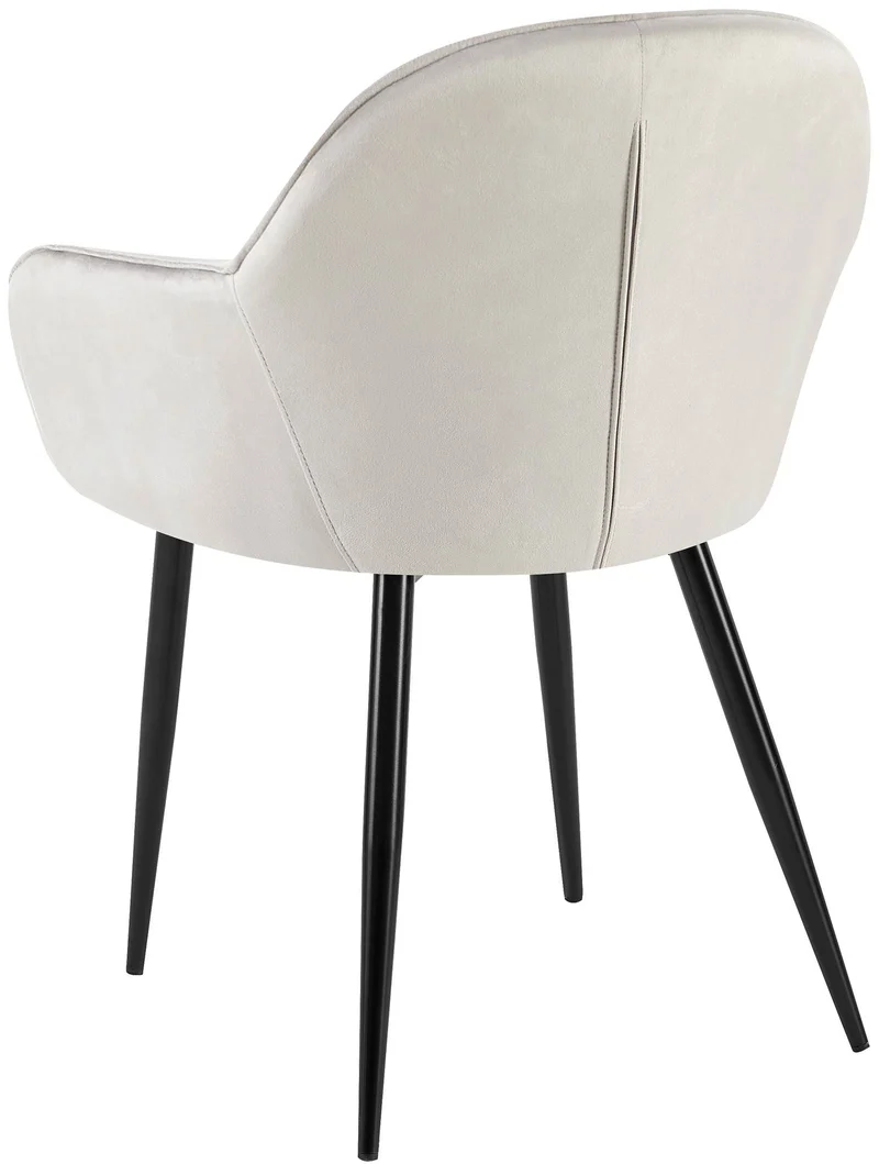 Set de 2 chaises de salle à manger dossier arrondis avec accoudoirs en velours gris 10_0001529