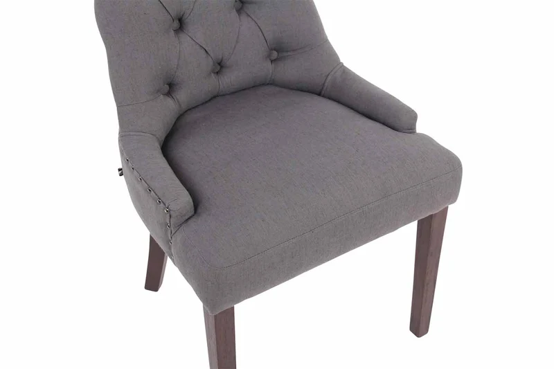 Lot de 2 chaises de salle à manger avec boutons décoratives assise en tissu gris foncé pieds foncés 10_0001519