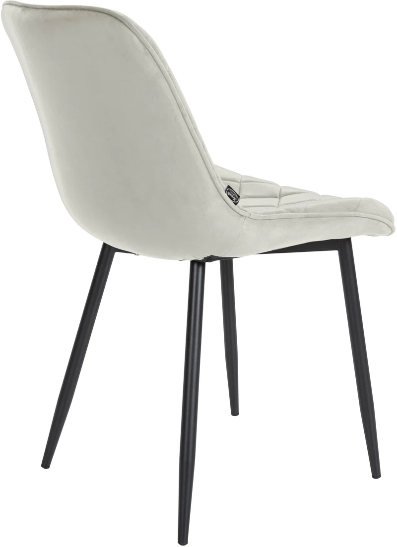 Chaise de salle à manger cuisine x1 assise en velours crème et pieds en métal noir 10_0001488