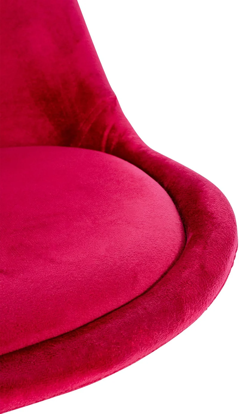 Chaise de salle à manger x1 style scandinave en velours rouge pieds en bois clair 10_0001472