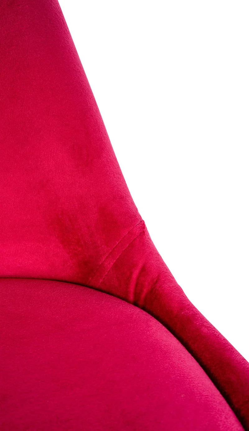 Chaise de salle à manger x1 style scandinave en velours rouge pieds en bois clair 10_0001472
