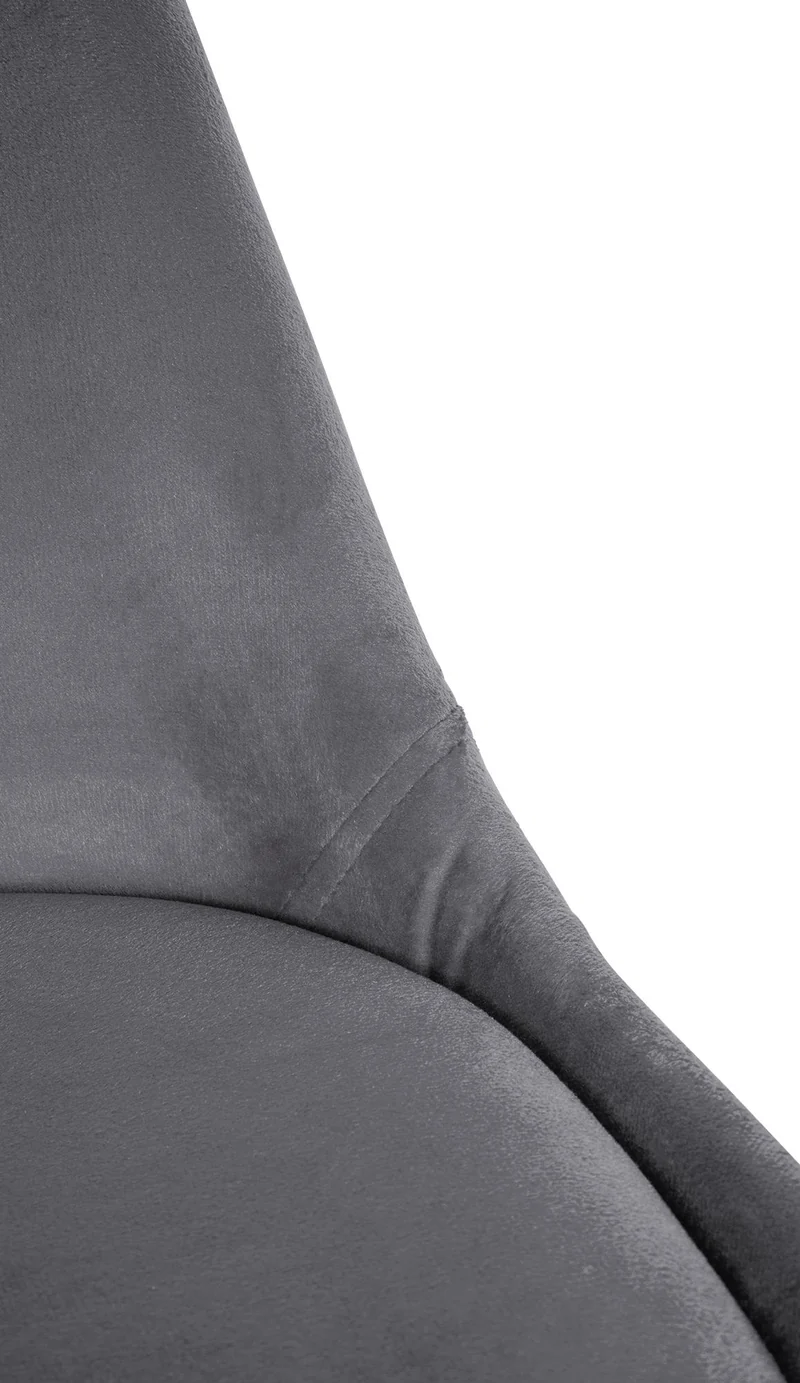 Chaise de salle à manger x1 style scandinave en velours gris pieds en bois clair 10_0001473
