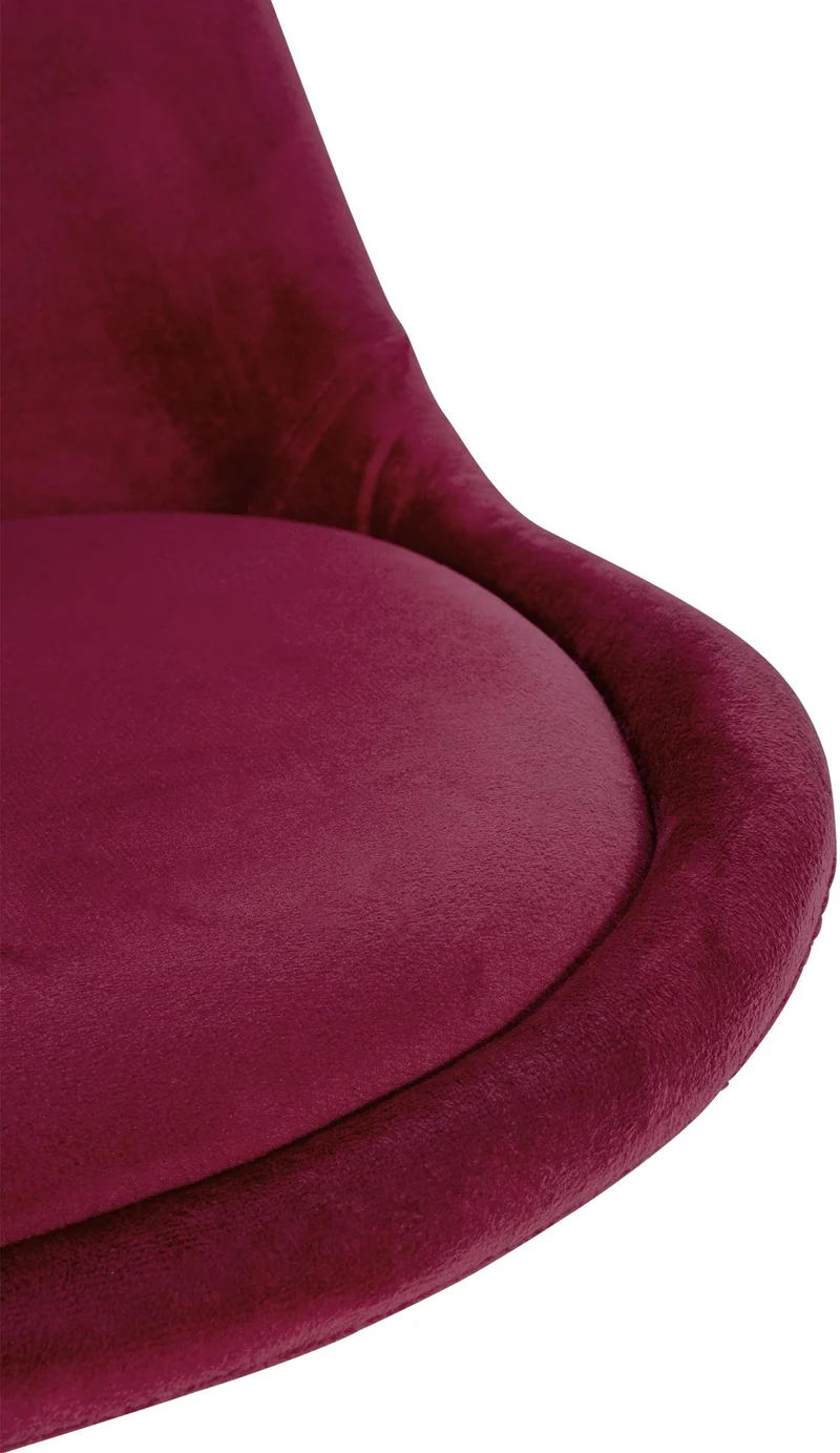 Chaise de salle à manger x1 style scandinave en velours bordeaux pieds en bois clair 10_0001471