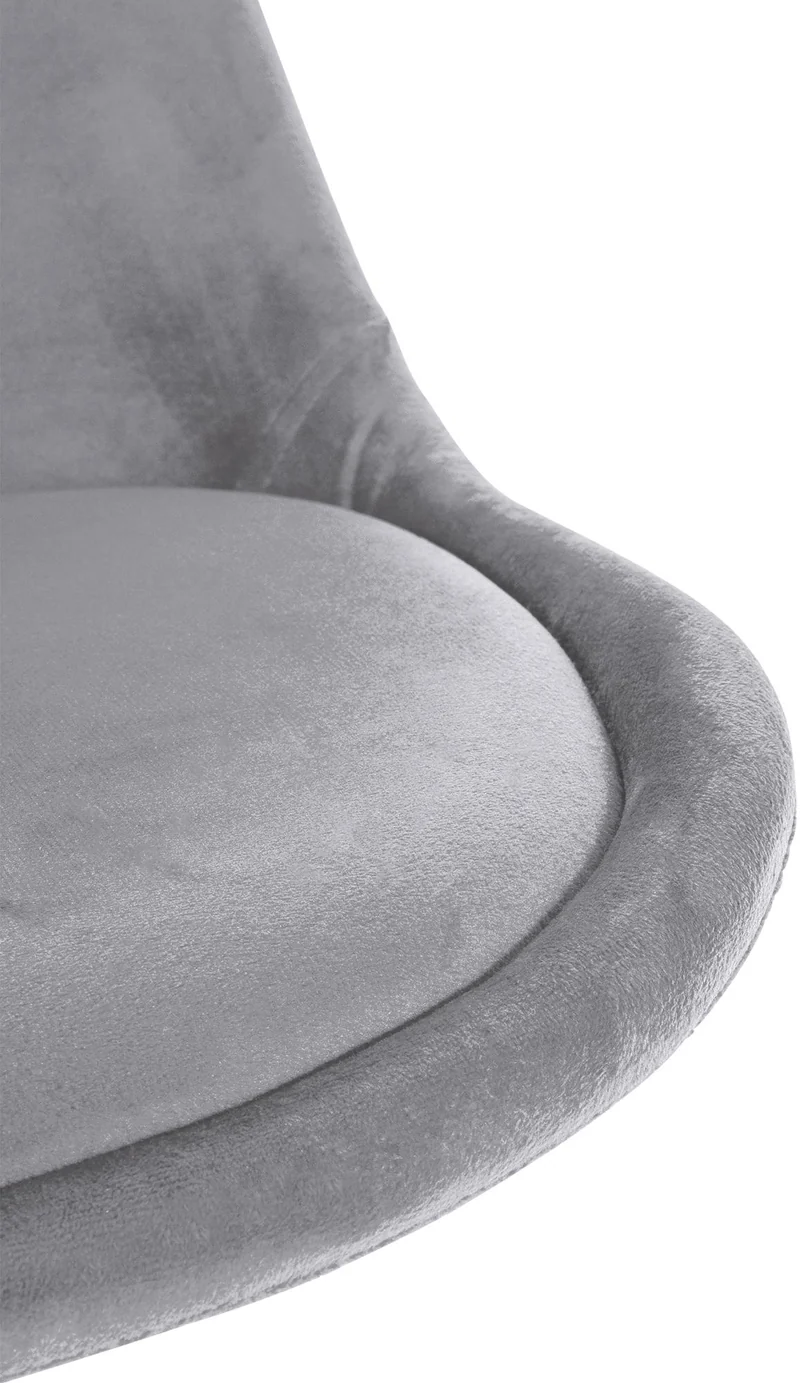 Chaise de salle à manger x1 style scandinave en velours gris clair pieds en bois clair 10_0001465