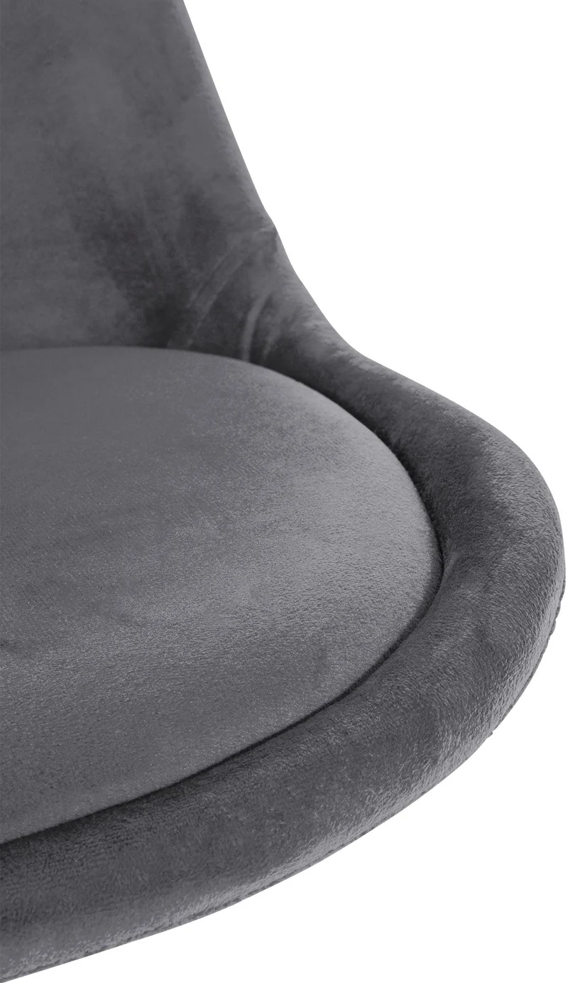 Chaise de salle à manger x1 style scandinave en velours gris pieds en bois clair 10_0001464