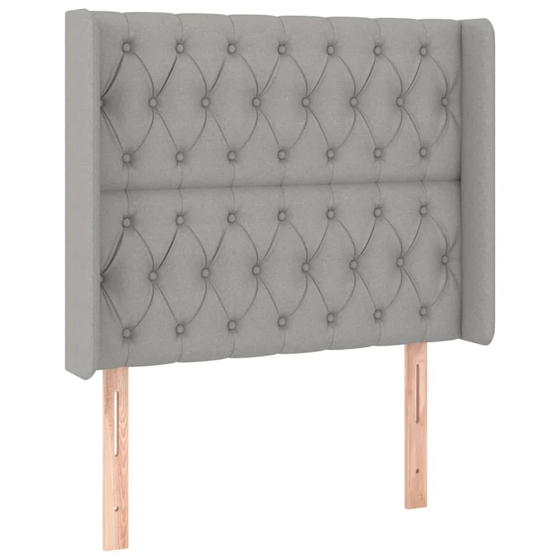 Cadre de lit LED avec sommier tête de lit matelas surmatelas 100x200 cm tissu gris clair TDL0207937