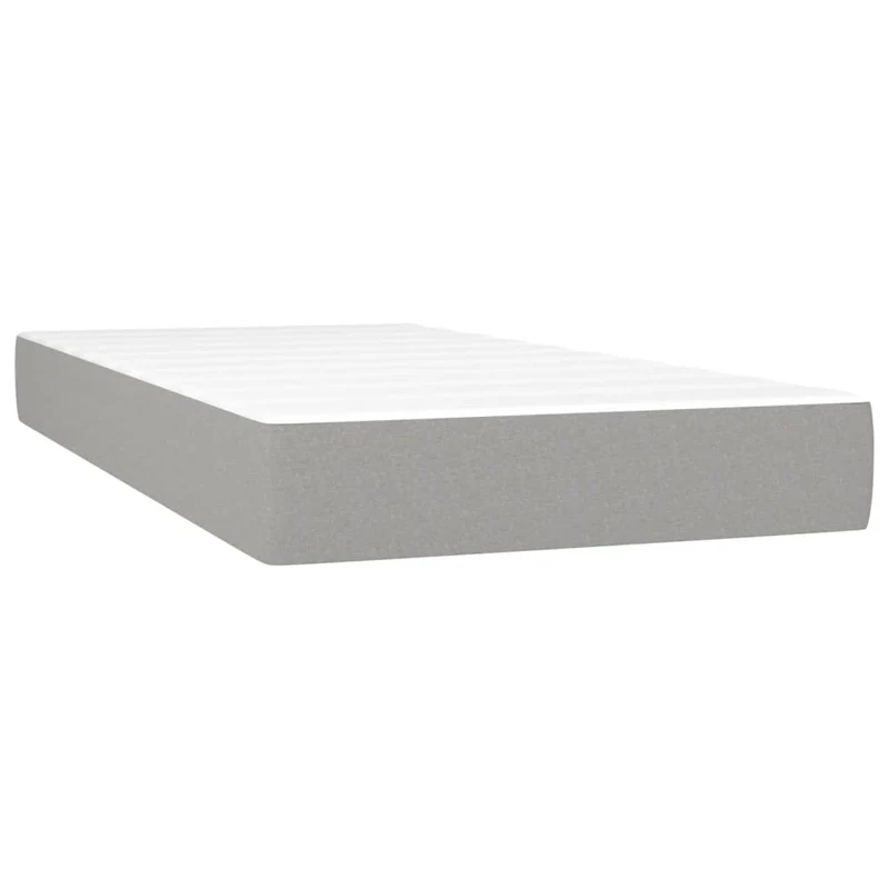 Cadre de lit LED avec sommier tête de lit matelas surmatelas 100x200 cm tissu gris clair TDL0207924