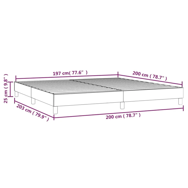 Sommier à lattes sur pieds cadre de lit 200x200 cm synthétique blanc TDL0207358