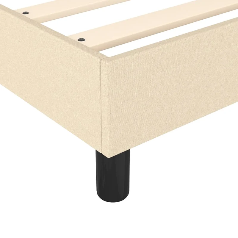 Sommier à lattes sur pieds cadre de lit 80x200 cm tissu crème TDL0207245