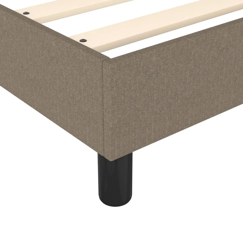 Sommier à lattes sur pieds cadre de lit 90x200 cm tissu taupe TDL0206915