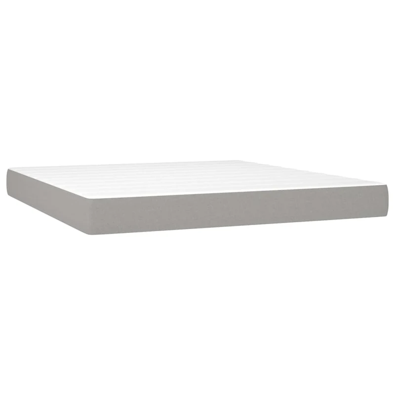 Cadre de lit LED avec sommier tête de lit matelas 180x200 cm tissu gris clair TDL0208511